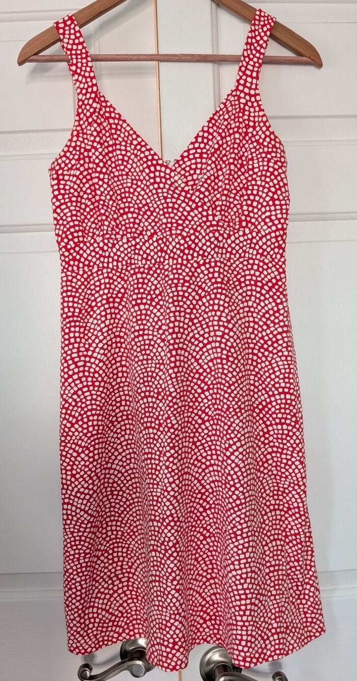 J. McLaughlin Catalina Cloth Red White Resort Dress